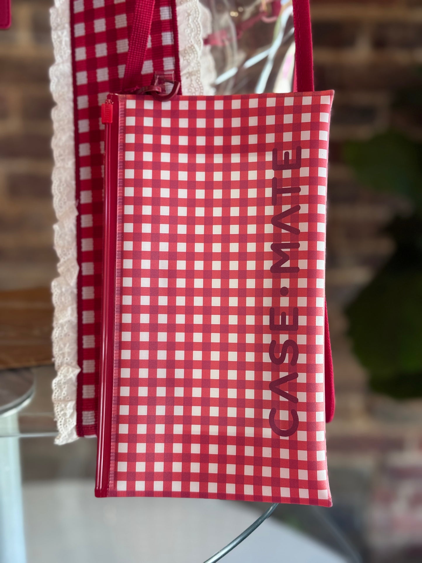 Cherry Gingham Jelly Tote Bag