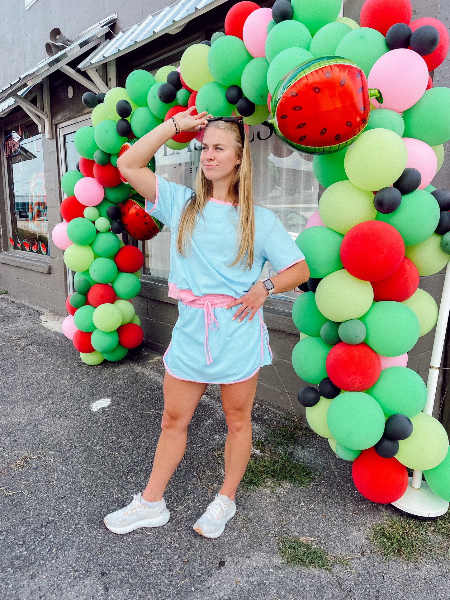 Blue & Pink Skort Set