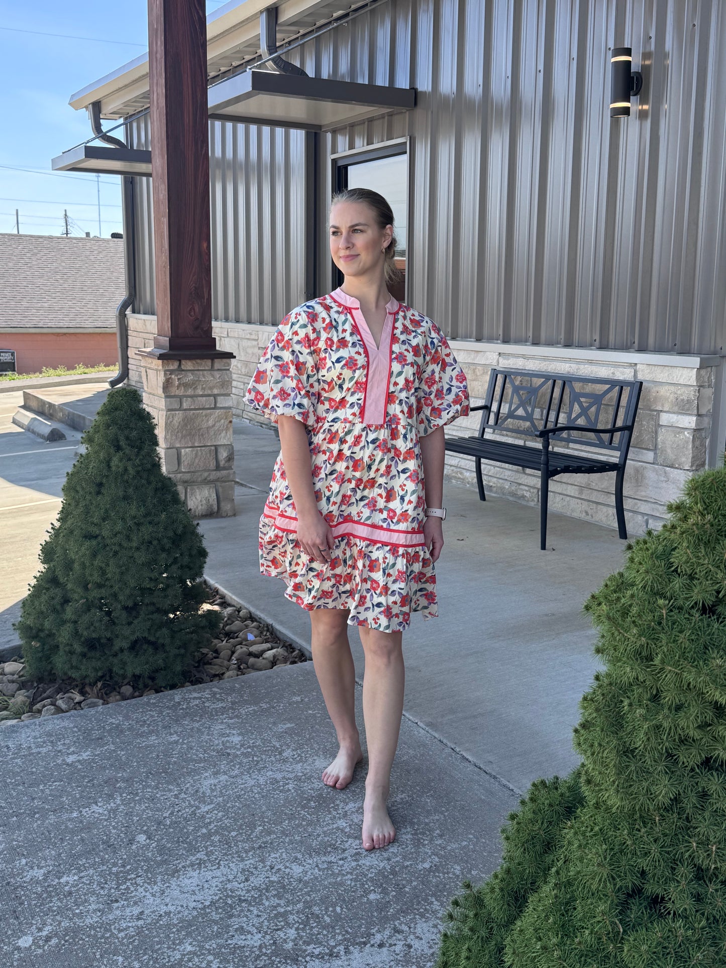 Floral Knee Length Dress