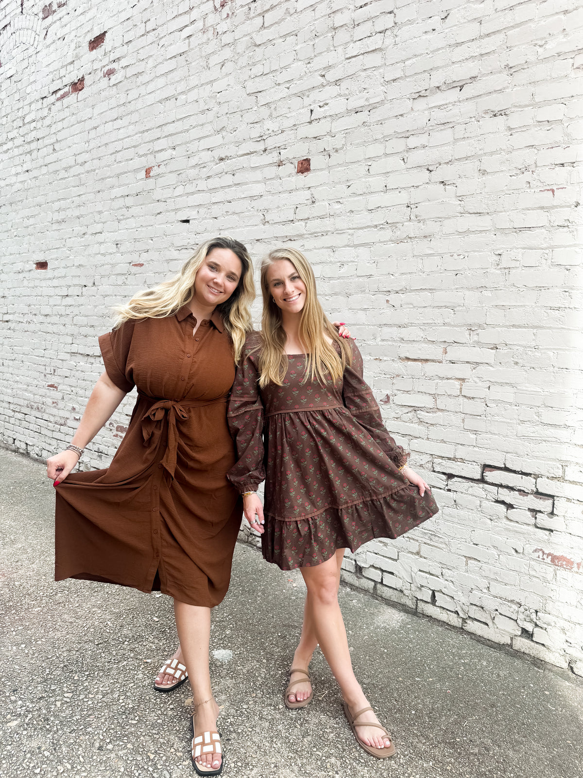 Brown Tie Front Dress
