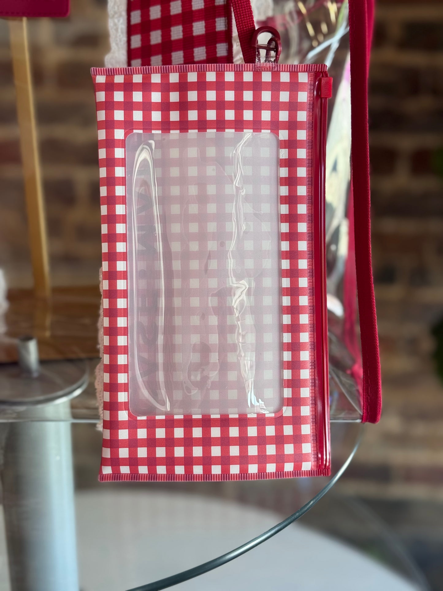 Cherry Gingham Jelly Tote Bag