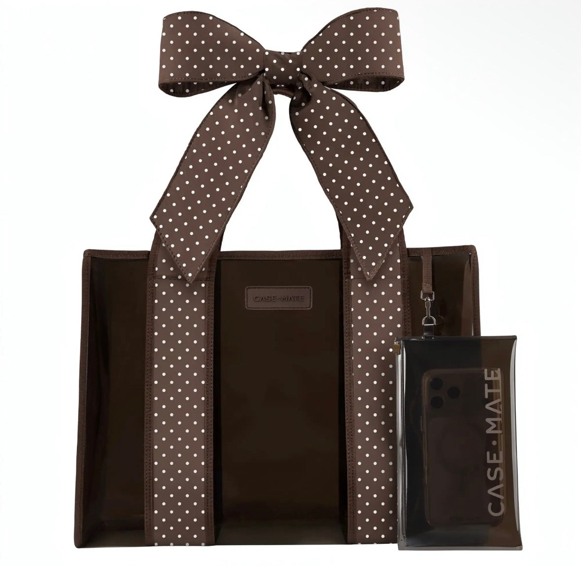 PREORDER Case-Mate Espresso Polka Dot  Bow Jelly Tote Bag