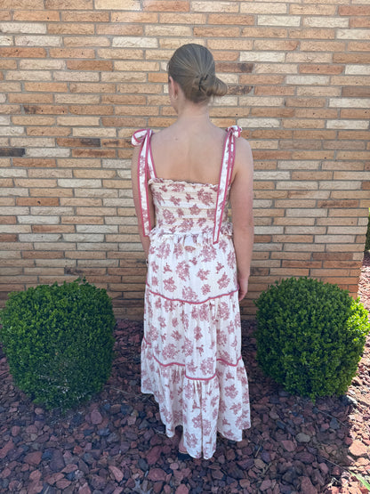 Tie Top Dress With Floral Print