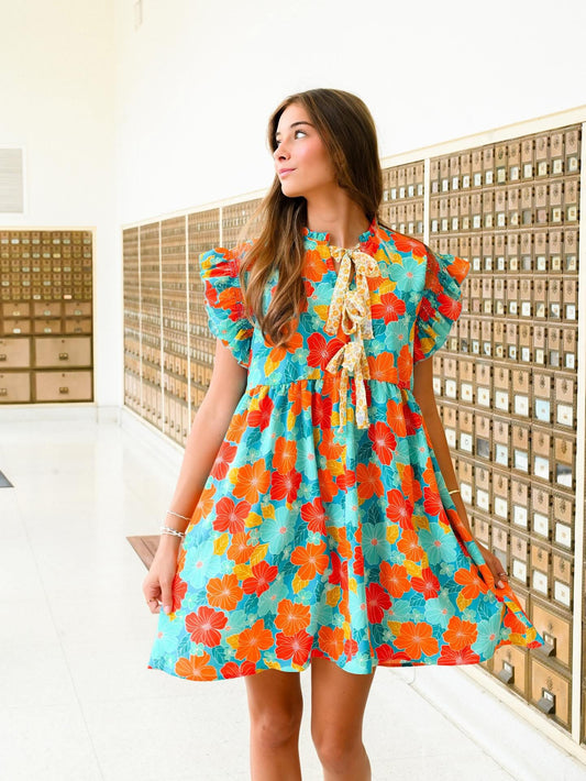 Floral Bow Tie Dress