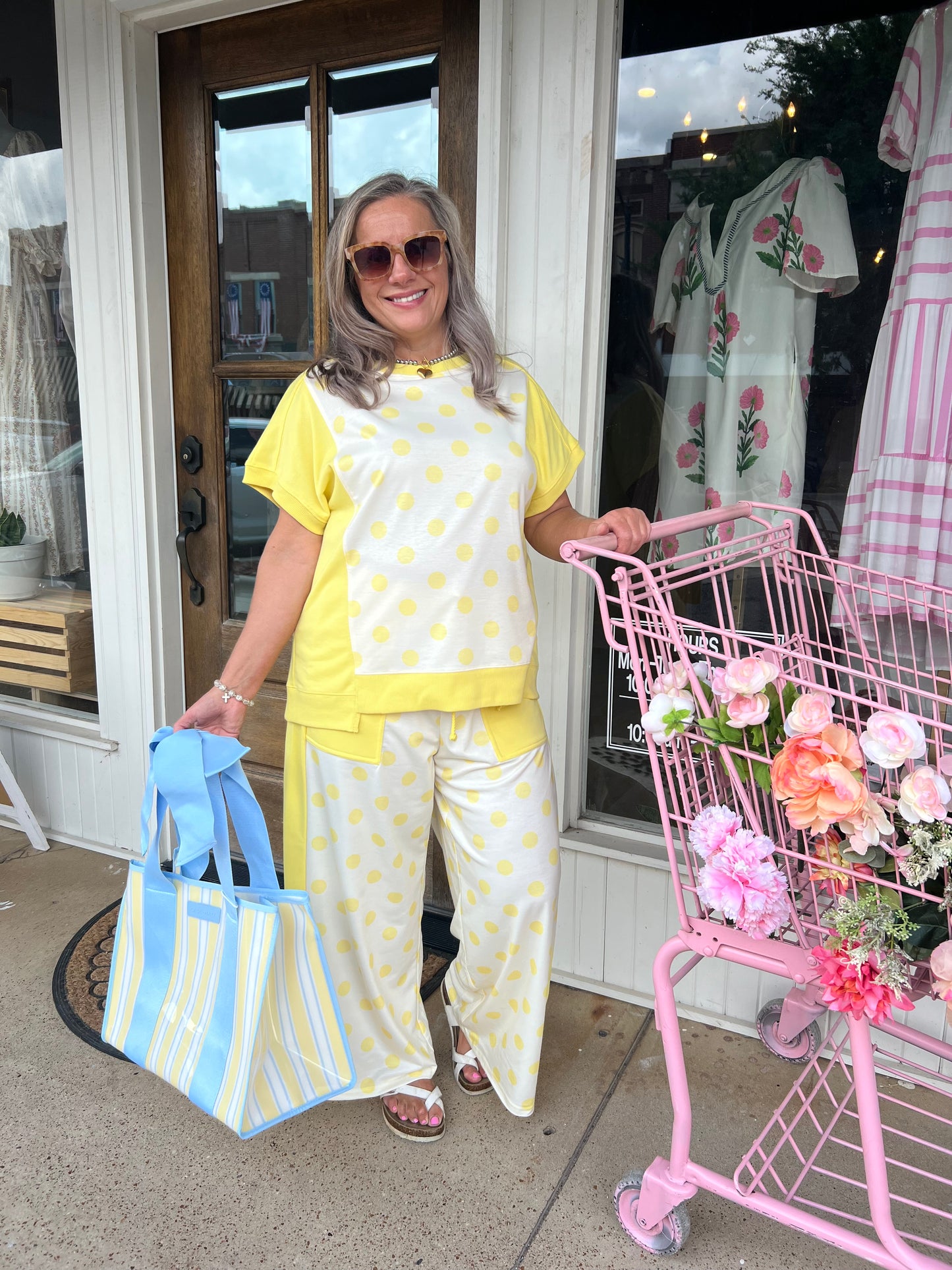 Yellow Polka Dot Pants Set