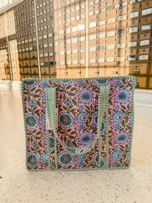 Spring Flower Large Quilted Bag
