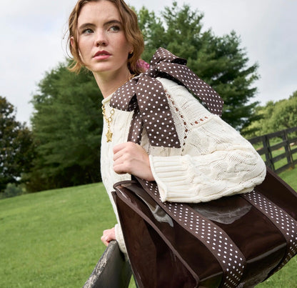 PREORDER Case-Mate Espresso Polka Dot  Bow Jelly Tote Bag