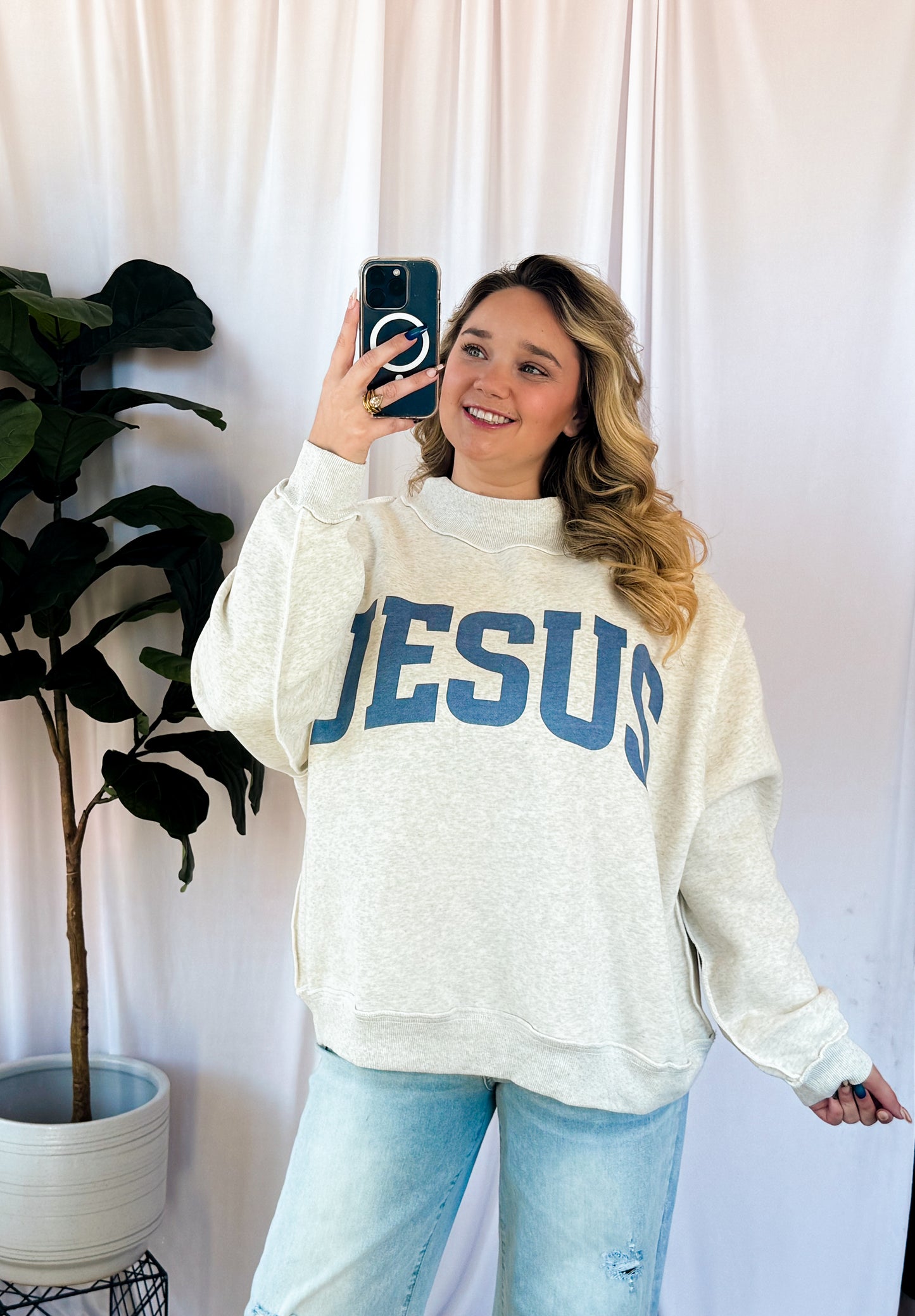Jesus & God Is Good  Reversible Sweatshirt