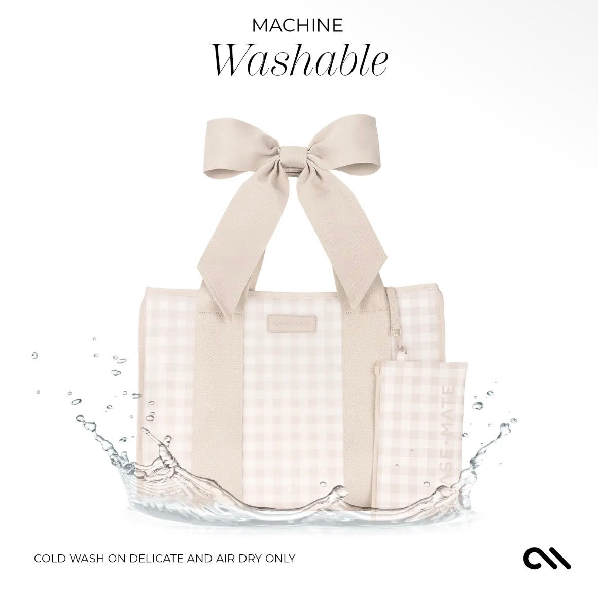 PREORDER Case-Mate Latte Gingham Bow  Jelly Tote Bag
