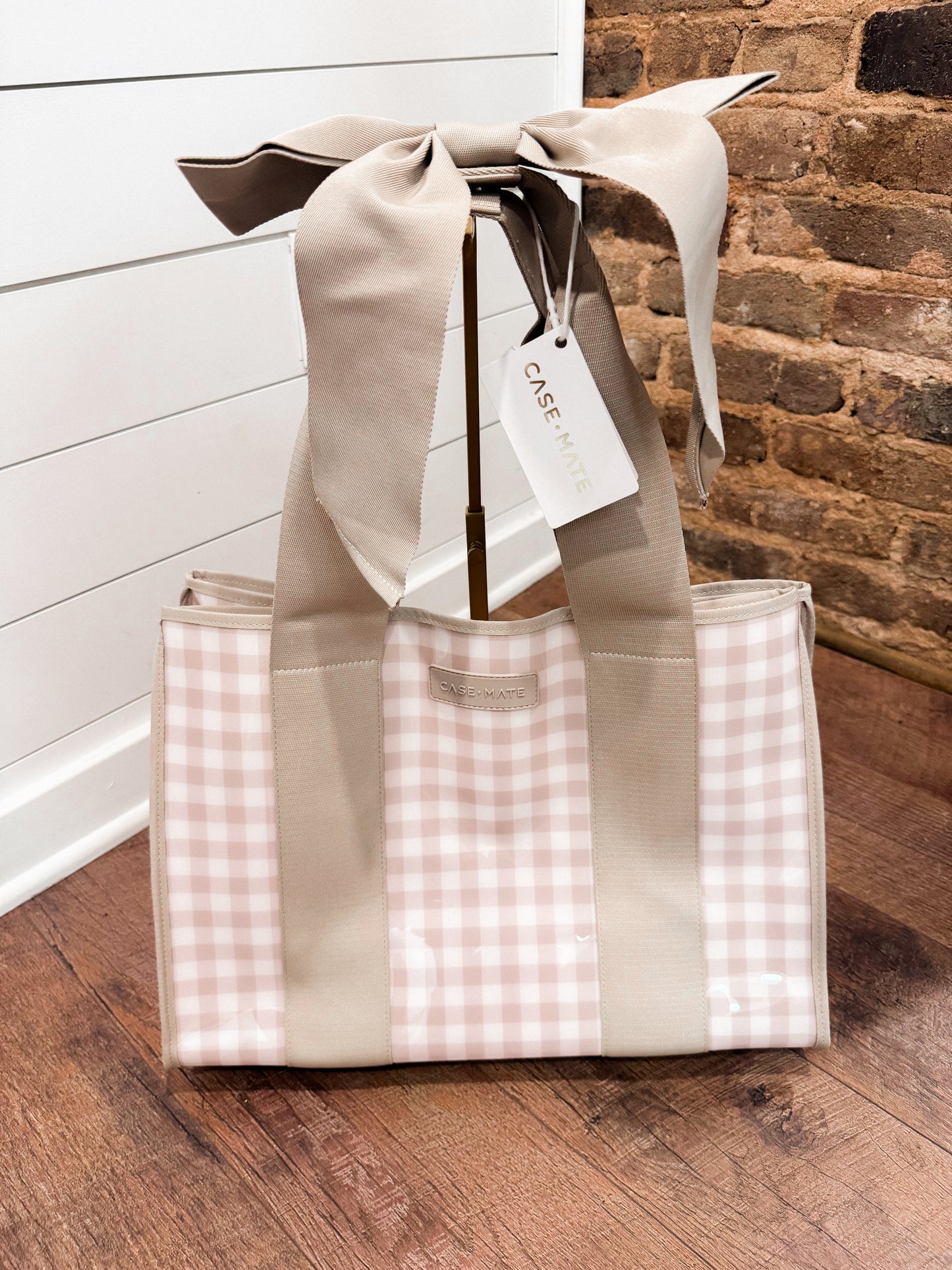 Tan Gingham Case Mate Jelly Bag