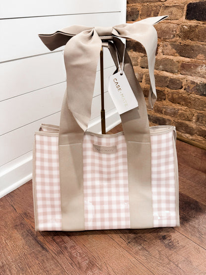Tan Gingham Case Mate Jelly Bag