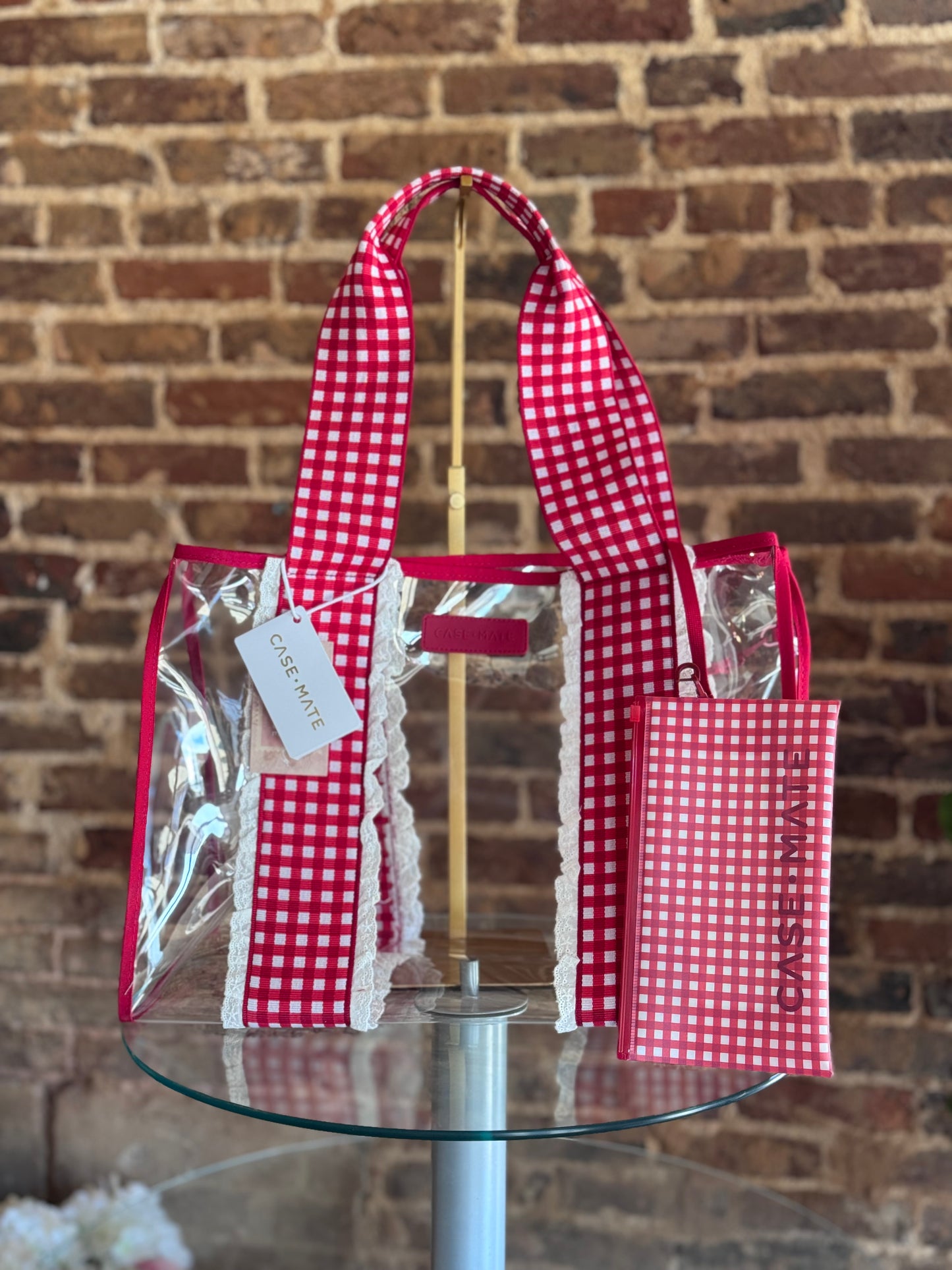 Cherry Gingham Jelly Tote Bag