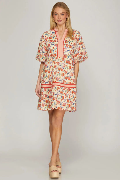 Floral Knee Length Dress