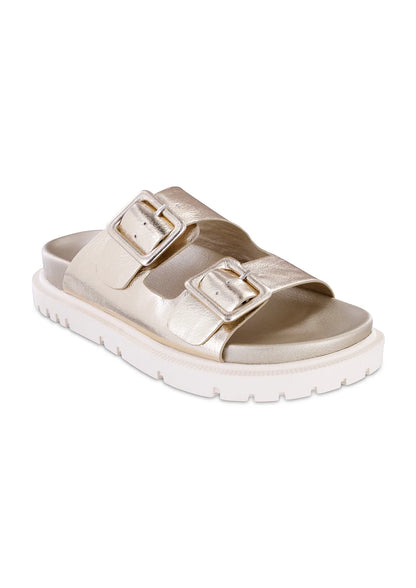 Gold Slip On Mia Sandals