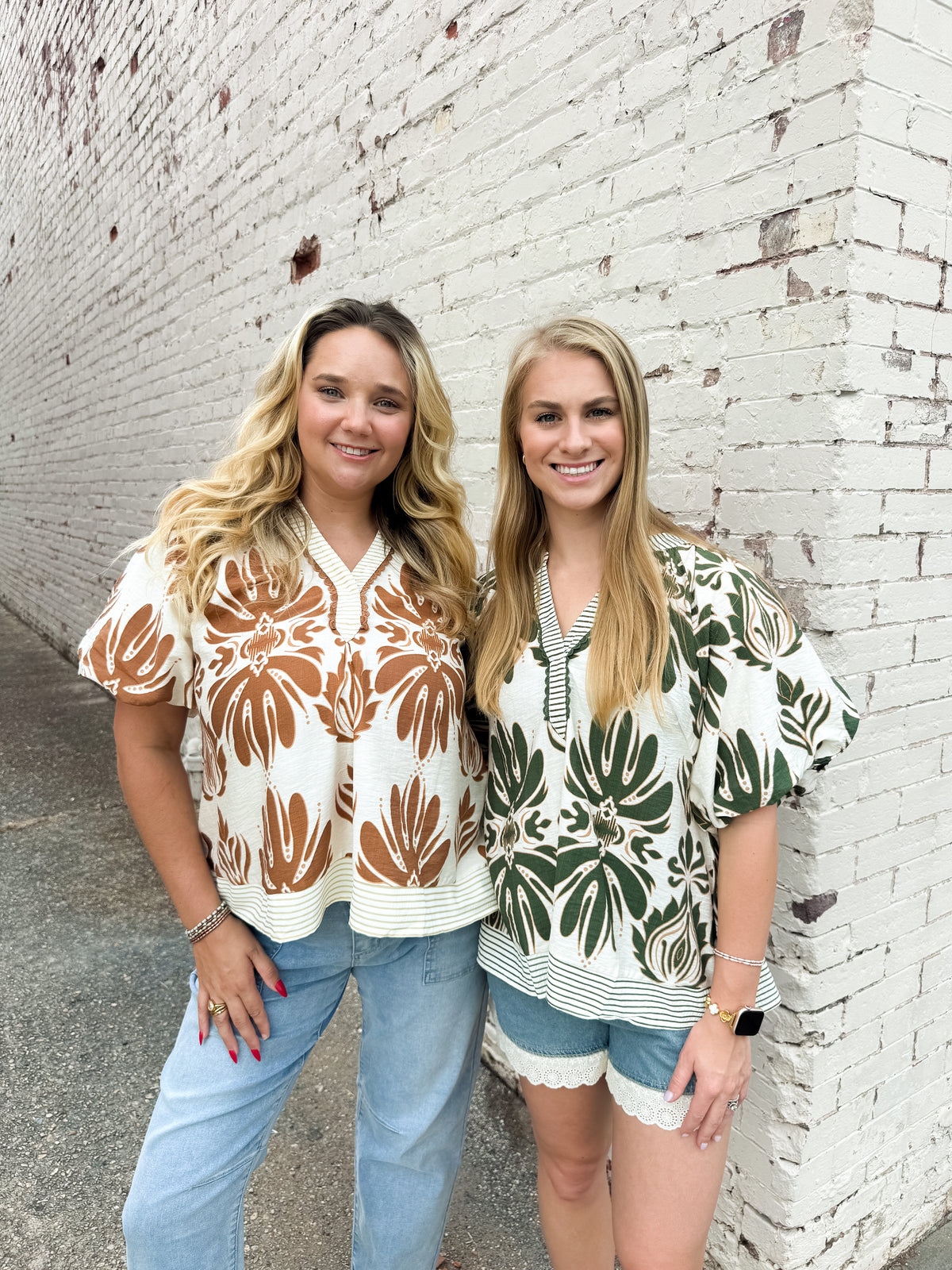 Oak & Ivy Floral Pattered Top