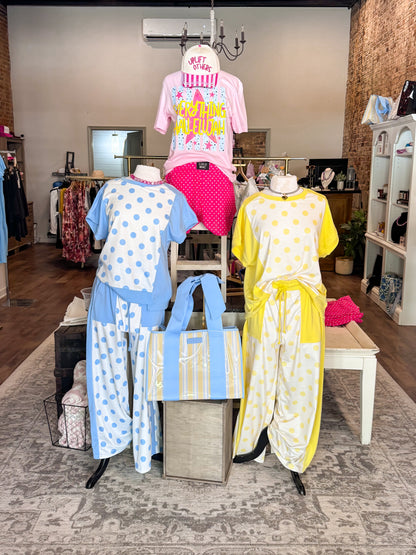 Yellow Polka Dot Pants Set