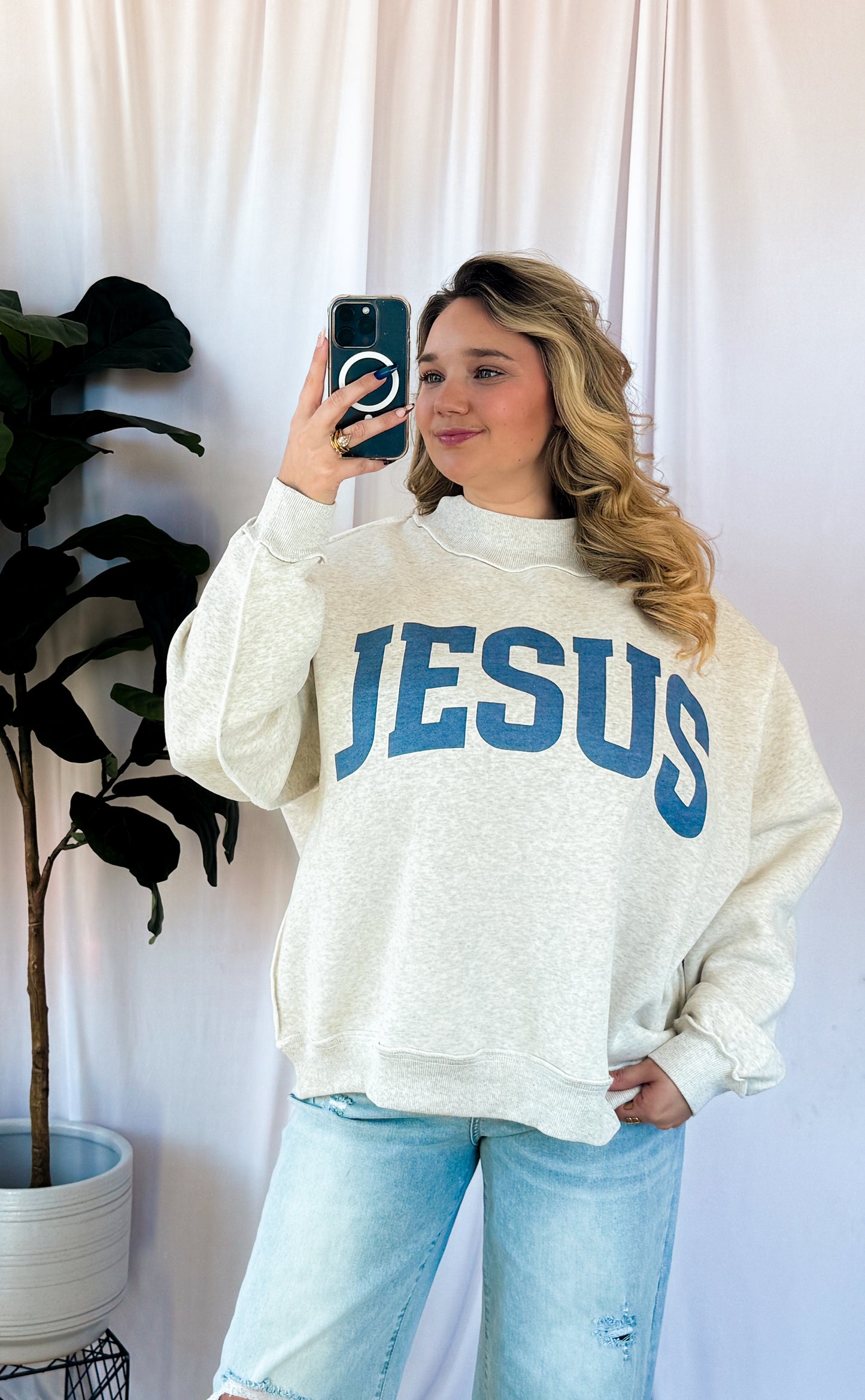 Jesus & God Is Good  Reversible Sweatshirt