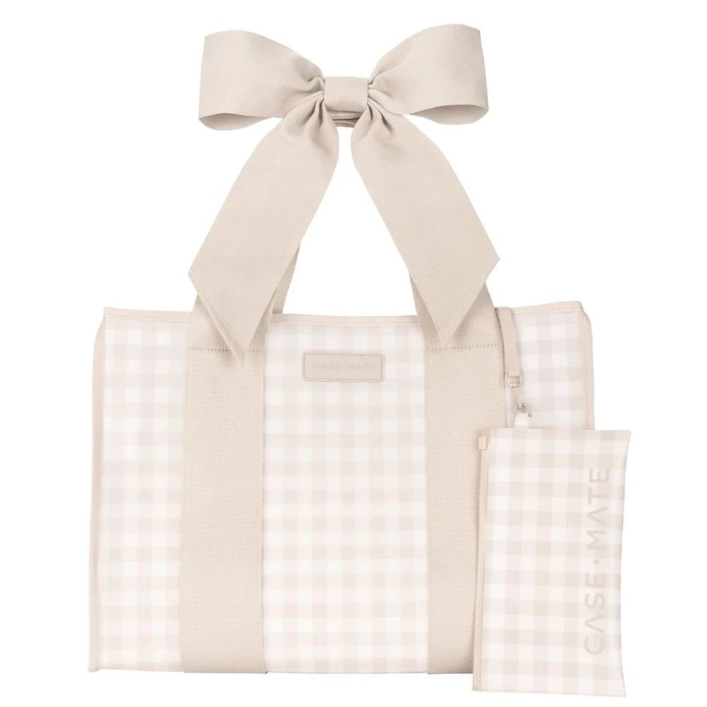 Tan Gingham Case Mate Jelly Bag