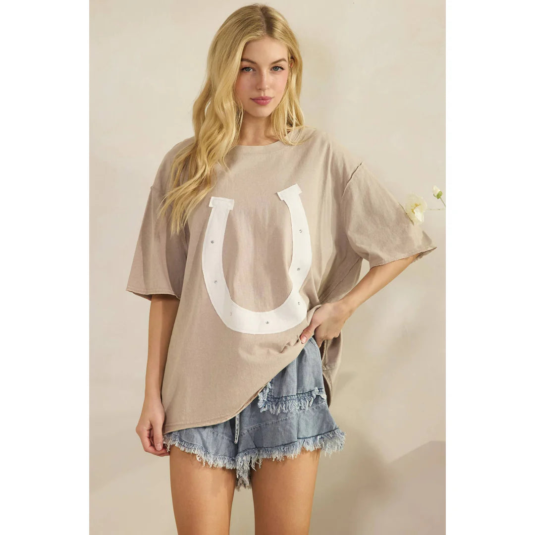 Diamond Horseshoe Gray Tee