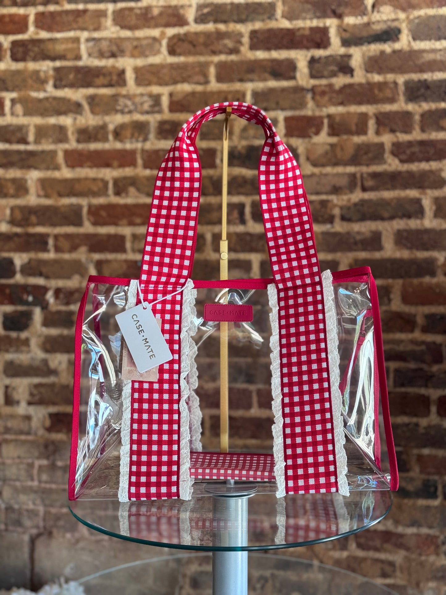 Cherry Gingham Jelly Tote Bag
