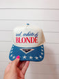 Red, White, & Blonde Dark Wash Hat