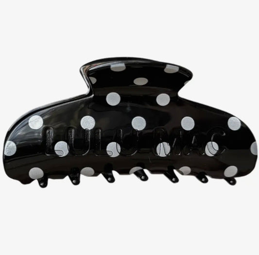 Lulu Mac Everyday Claw Clip Black/White Dot