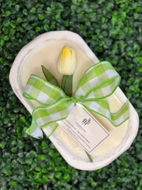 Dough Bowl Soy Candle - "Spring Tulip"