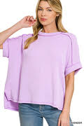 Lavender Ribbed Short Sleeve